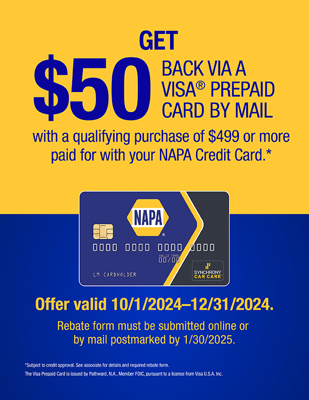 NAPA Get $50 Back Special | inMOTION Auto Care